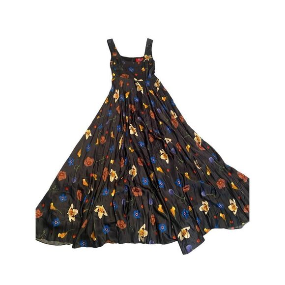 Solace London Naie Gown Dress Black Floral Size 4 Small Designer Maxi  Zip - Picture 2 of 12